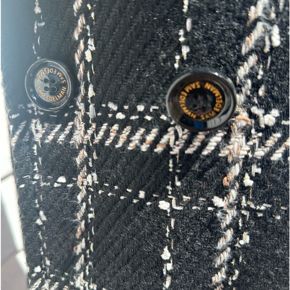 Sam Edelman Plaid Double Breasted Coat in Black/White Plaid•Size XL• NWT - Picture 6 of 8